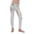 Metallic Glanz Leggings Silber Mädchen