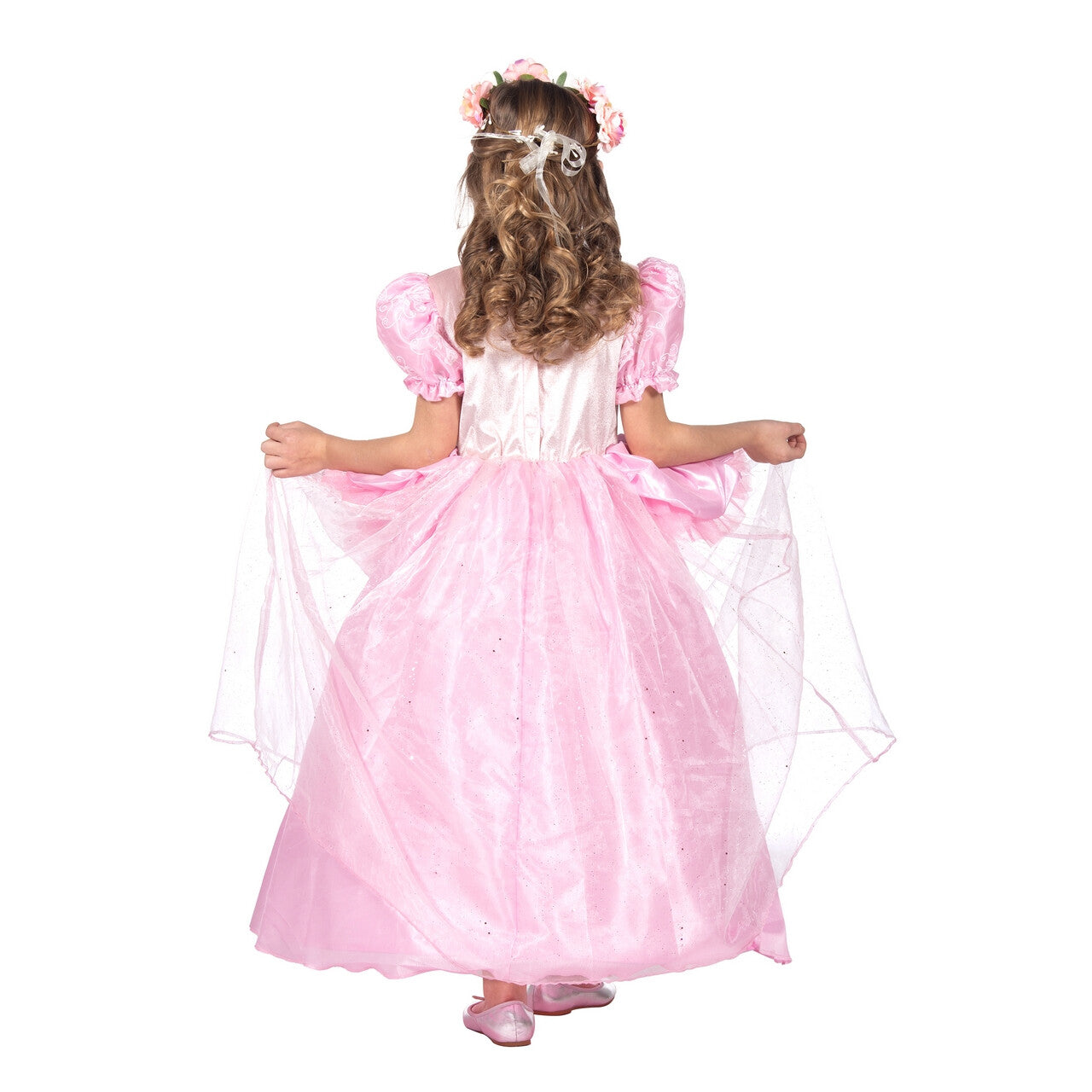 Op deze afbeelding zie je een Kostuums, van het merk Wilbers. Roze Prinses Lilly Rose Meisje Kostuum