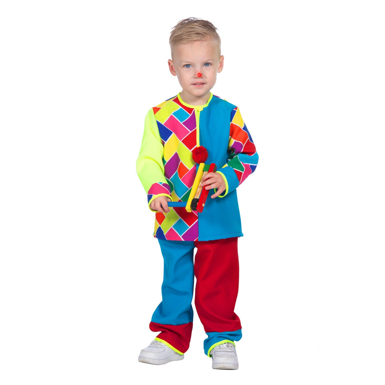 Op deze afbeelding zie je een Kostuums, van het merk Wilbers. Speelse Mini Clown Kind Kostuum