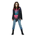Farbbomben -Skelettponcho Unisex Kostüm