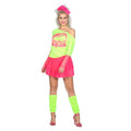 Neon Lips Kussmund 80er Party Damen