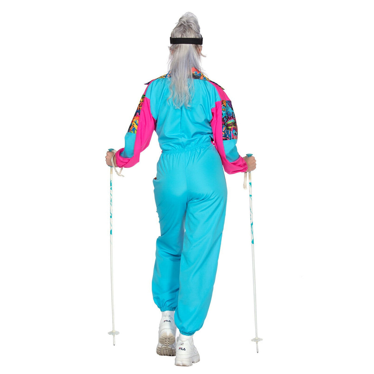 Op deze afbeelding zie je een Kostuums, van het merk Wilbers. Super Retro Skipak Jaren 80 Vrouw Kostuum