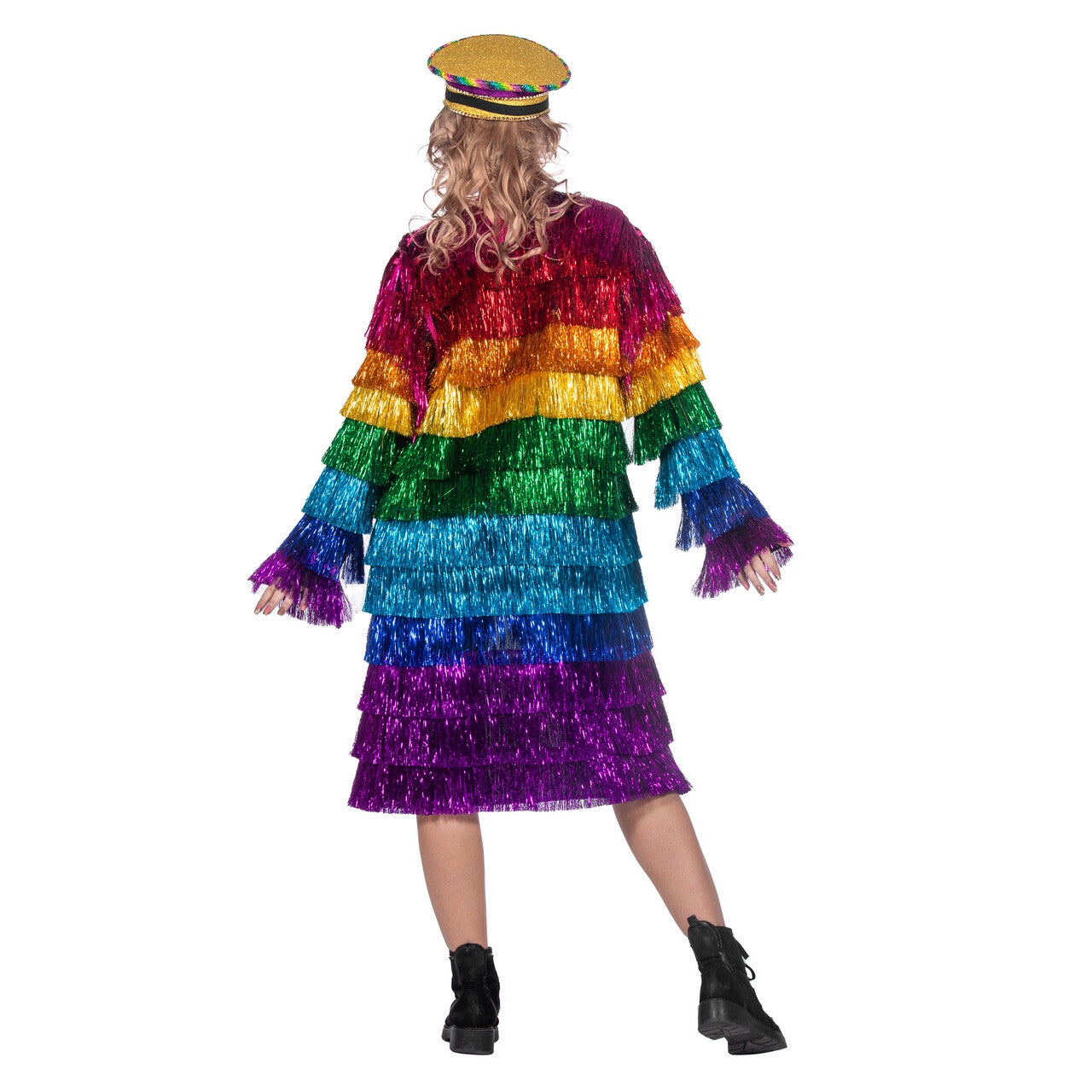 Op deze afbeelding zie je een Kostuums, van het merk Wilbers. Lange Regenboog Shake It Off Jas Vrouw