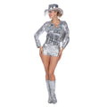 Festival Krokodil Metallic Silberjacke Damen