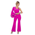 Disco Queen Samt-Outfit Fuchsia Damenkostüm
