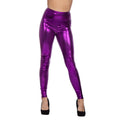 Popstar Glanz-Leggings Metallic Lila Damen