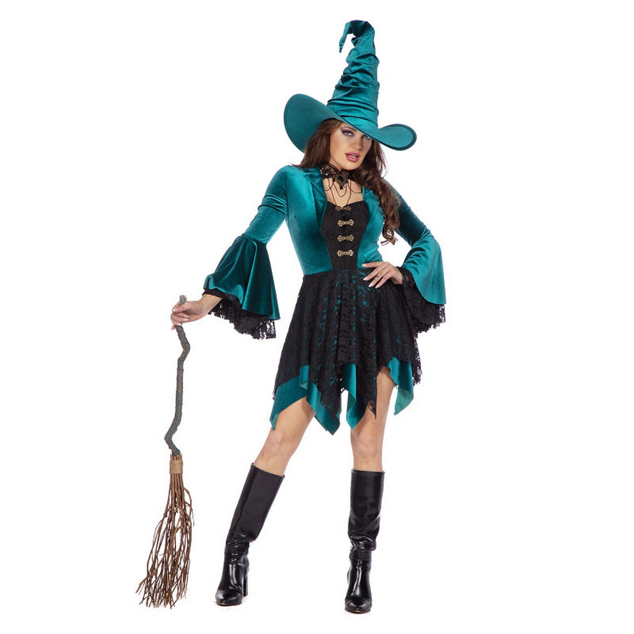 Op deze afbeelding zie je een Kostuums, van het merk Wilbers. Tarantella Turquoise Vrouw Kostuum