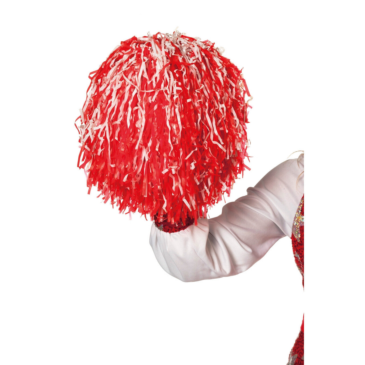 Op deze afbeelding zie je een Accessoires, van het merk Wilbers. Cheerleader Pompom Rood Wit 1 Stuk