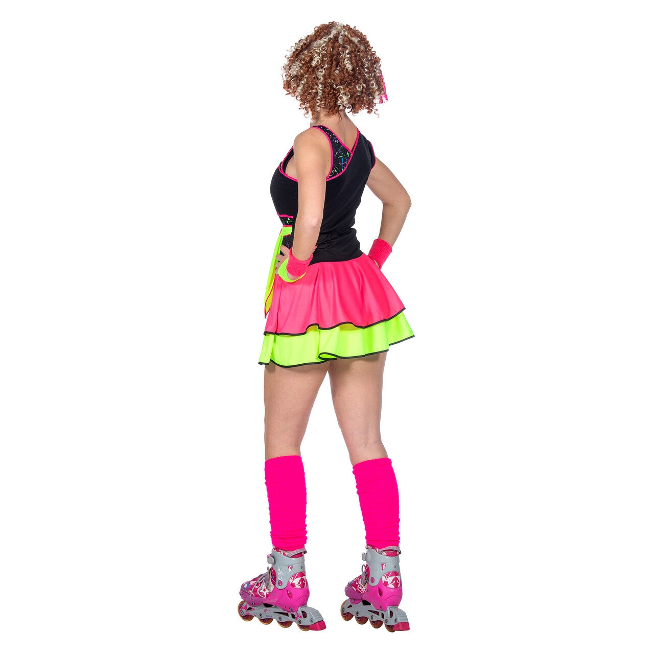 Op deze afbeelding zie je een Kostuums, van het merk Wilbers. Jaren 80 Rollerskate Fit Vrouw Kostuum