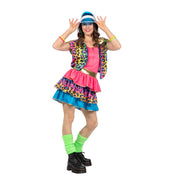Op deze afbeelding zie je een Kostuums, van het merk Wilbers. Vrolijke Regenboog Luipaardprint Patty Koot Vrouw Kostuum