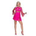 Glitzernde Disco Sally In Pink Damenkostüm