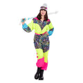 Retro 80er Jahre Buntes Skioverall Damenkostüm