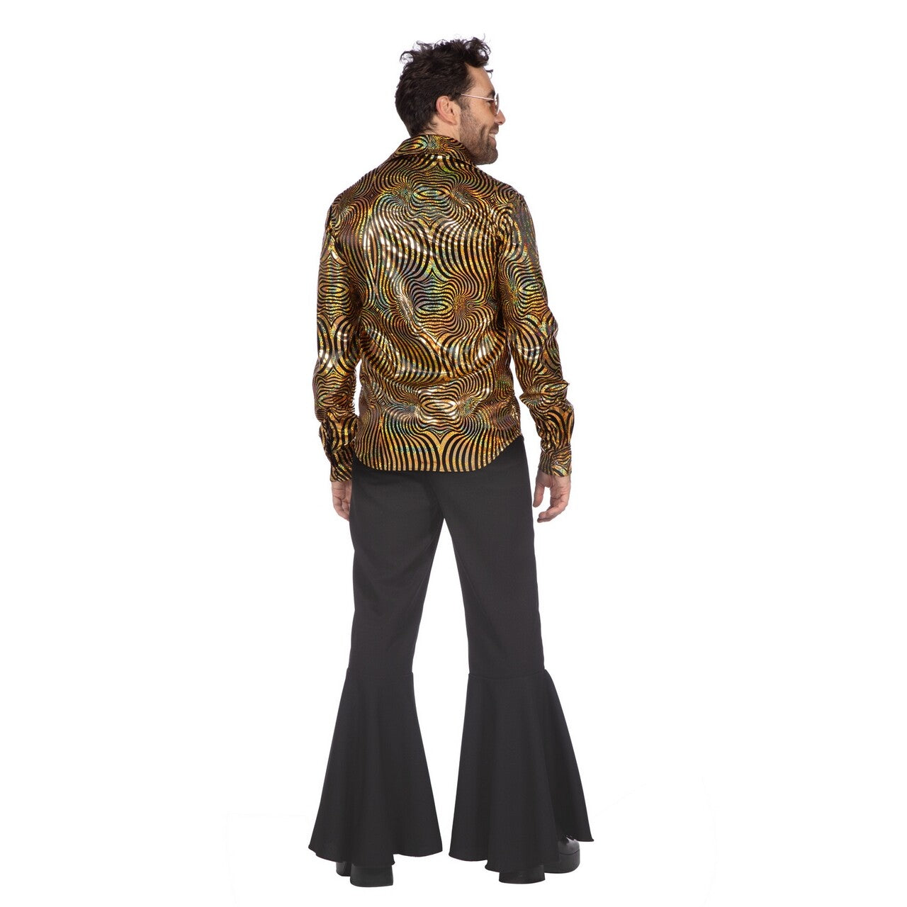 Op deze afbeelding zie je een Kostuums, van het merk Wilbers. Gouden Party Blouse Dolle Disco Man