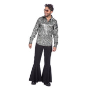 Op deze afbeelding zie je een Kostuums, van het merk Wilbers. Zilveren Party Blouse Dolle Disco Man