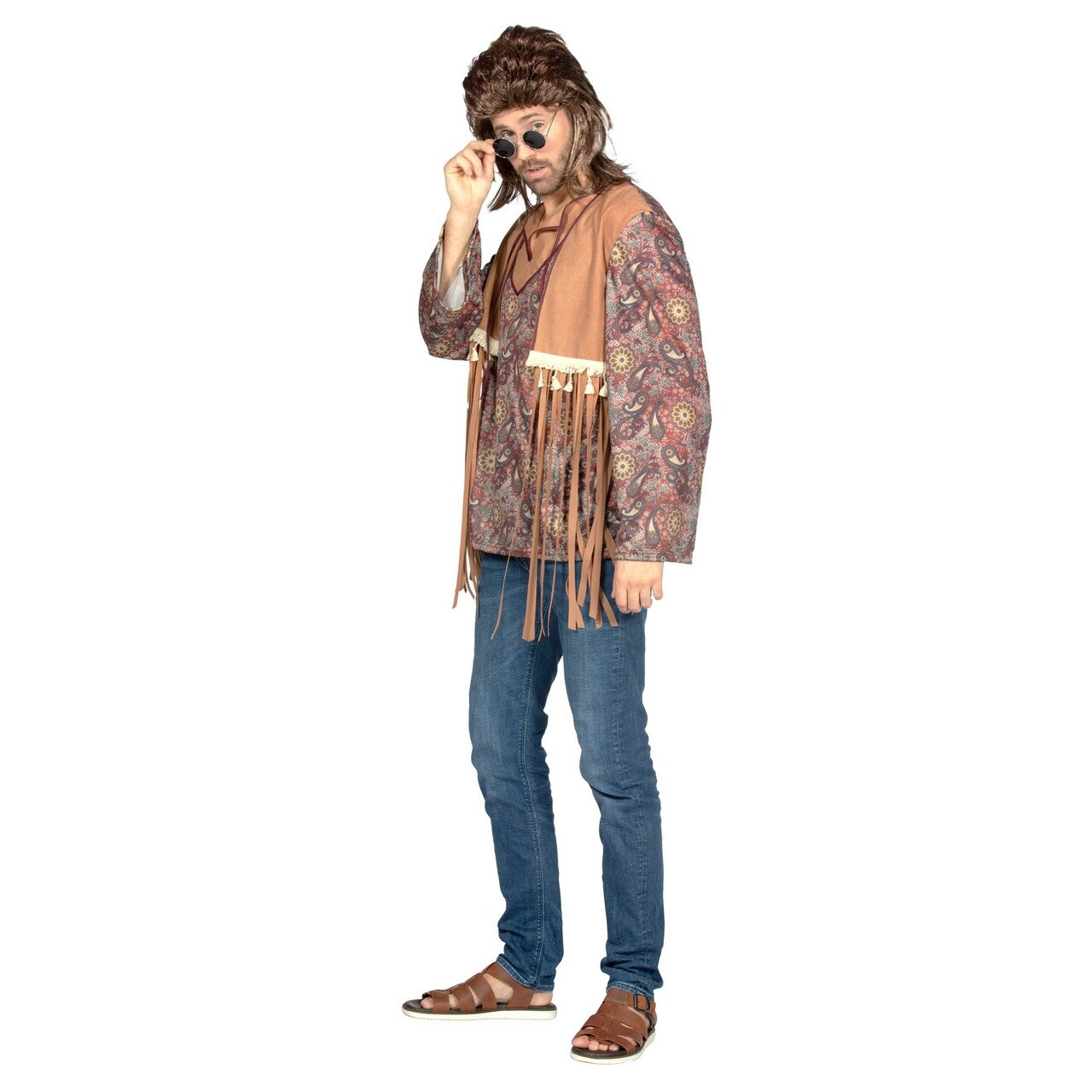 Op deze afbeelding zie je een Kostuums, van het merk Wilbers. Hippe Hippie Festival Woody Man