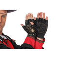 Fingerlose Lederoptik-Handschuhe Mit Totenkopf