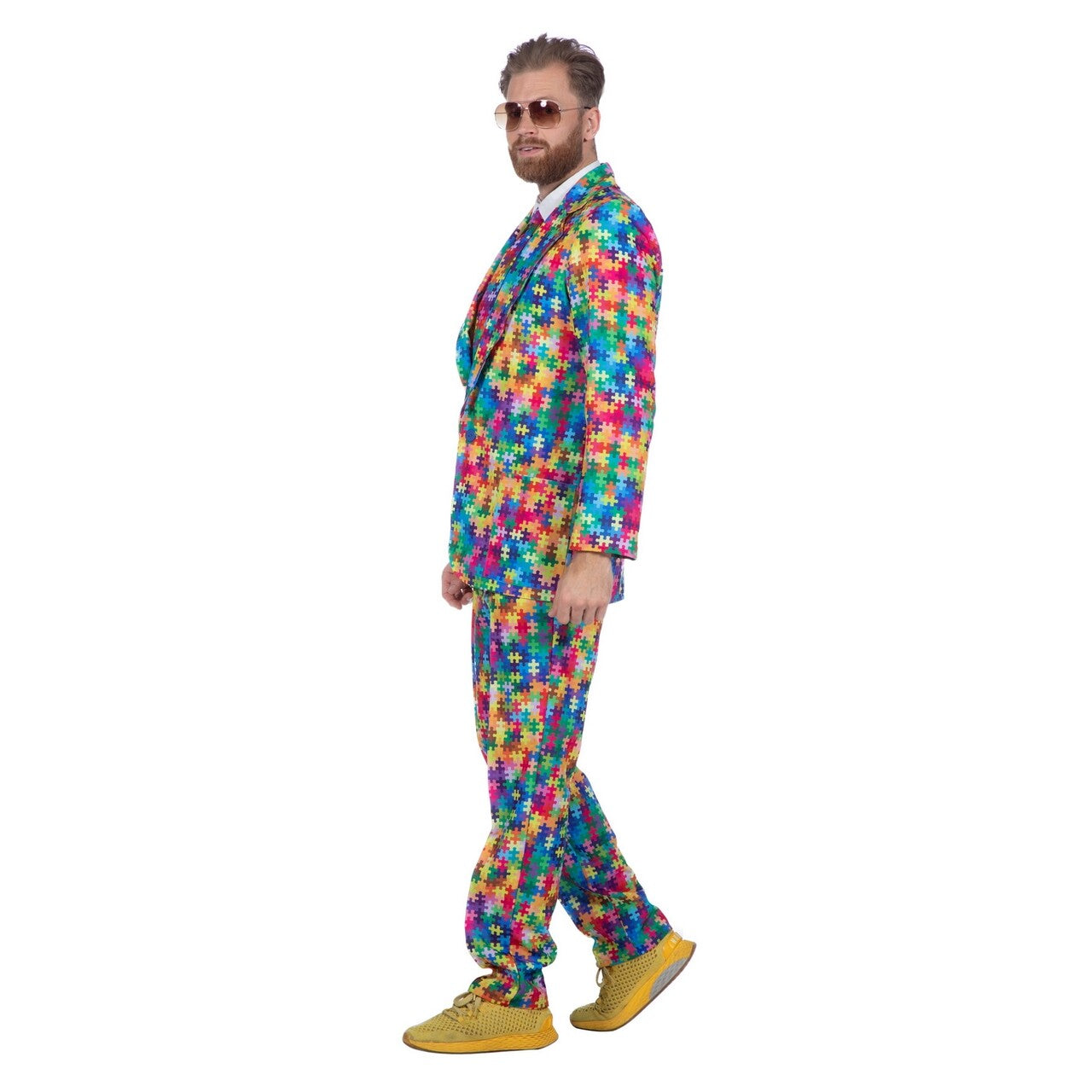 Op deze afbeelding zie je een Kostuums, van het merk Wilbers. Het Ontbrekende Puzzelstukje Man Kostuum
