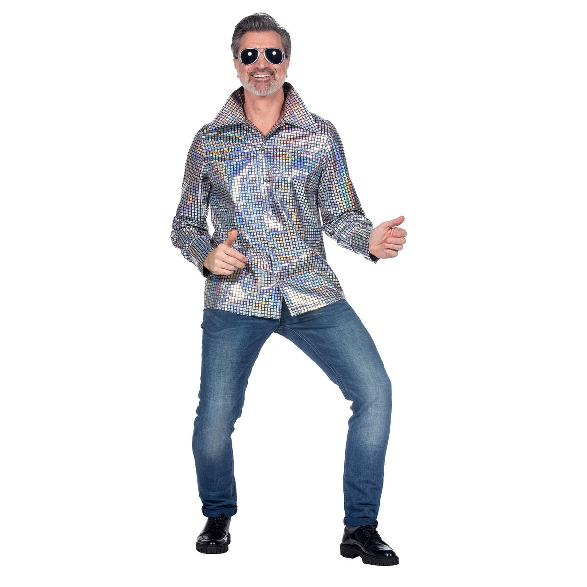 Op deze afbeelding zie je een Kostuums, van het merk Wilbers. Party Blouse Metallic Multicolor Man