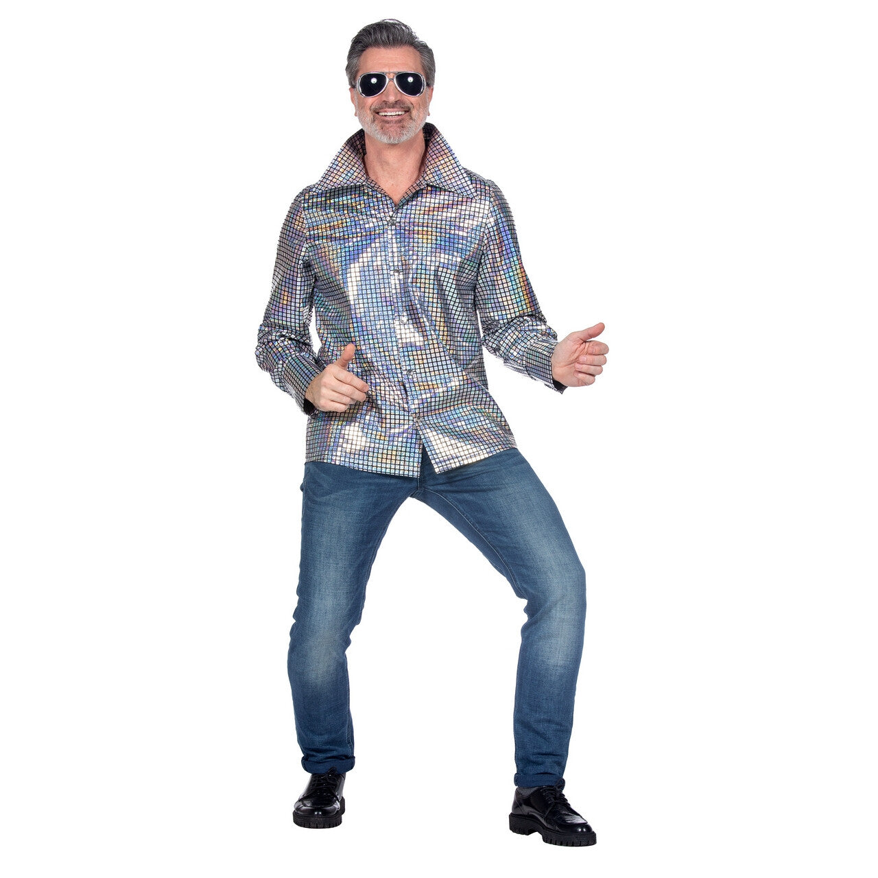 Op deze afbeelding zie je een Kostuums, van het merk Wilbers. Party Blouse Metallic Multicolor Man