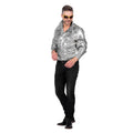 Silbernes Glitzer-Disco-Hemd Herren
