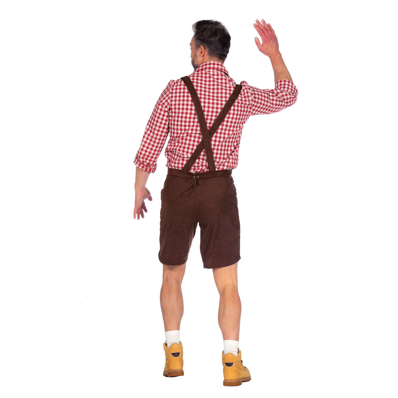 Op deze afbeelding zie je een Kostuums, van het merk Wilbers. Drie Twee Een Zoepen Lederhose Bruin Man