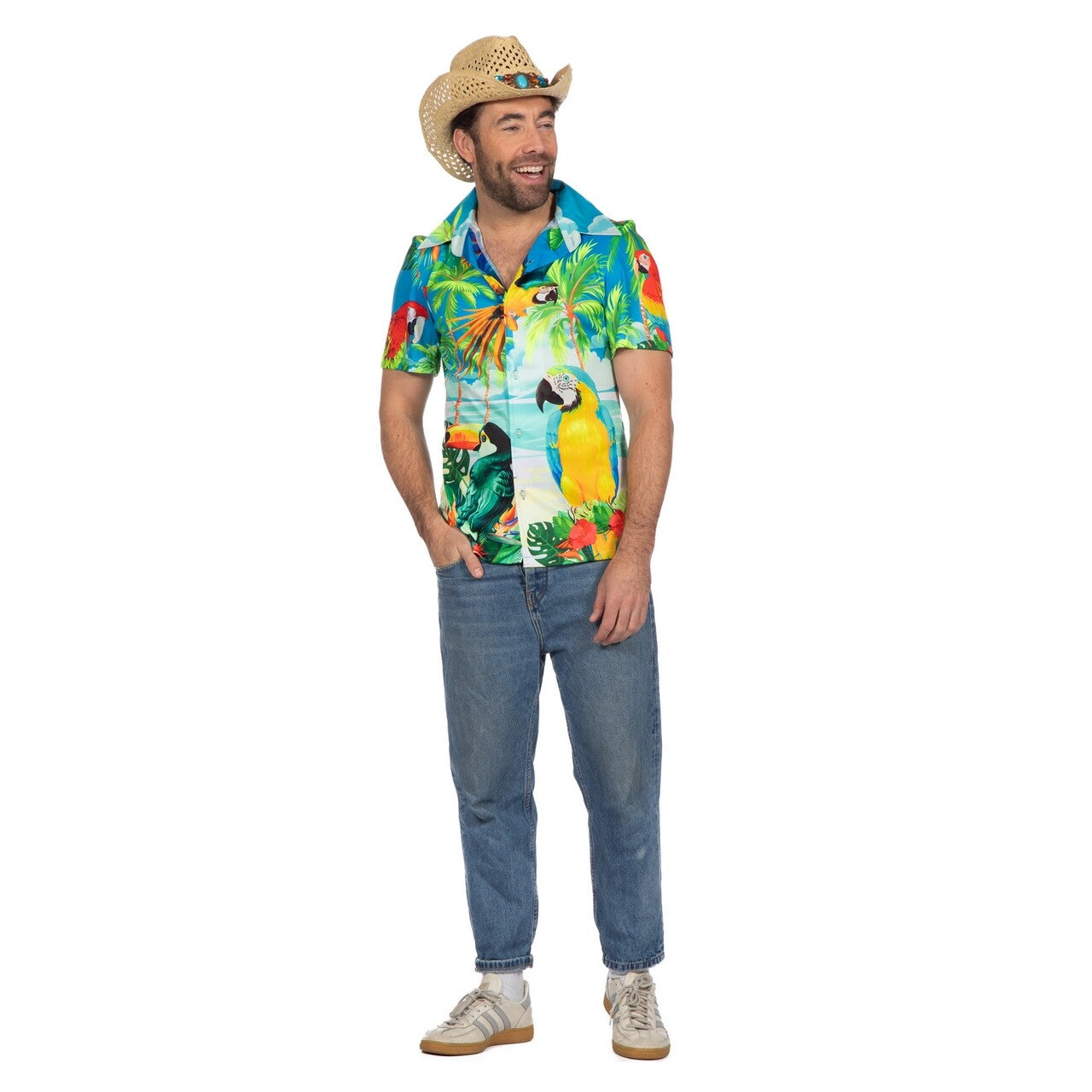 Op deze afbeelding zie je een Kostuums, van het merk Wilbers. Ultimate Beach Party Shirt Man Kostuum