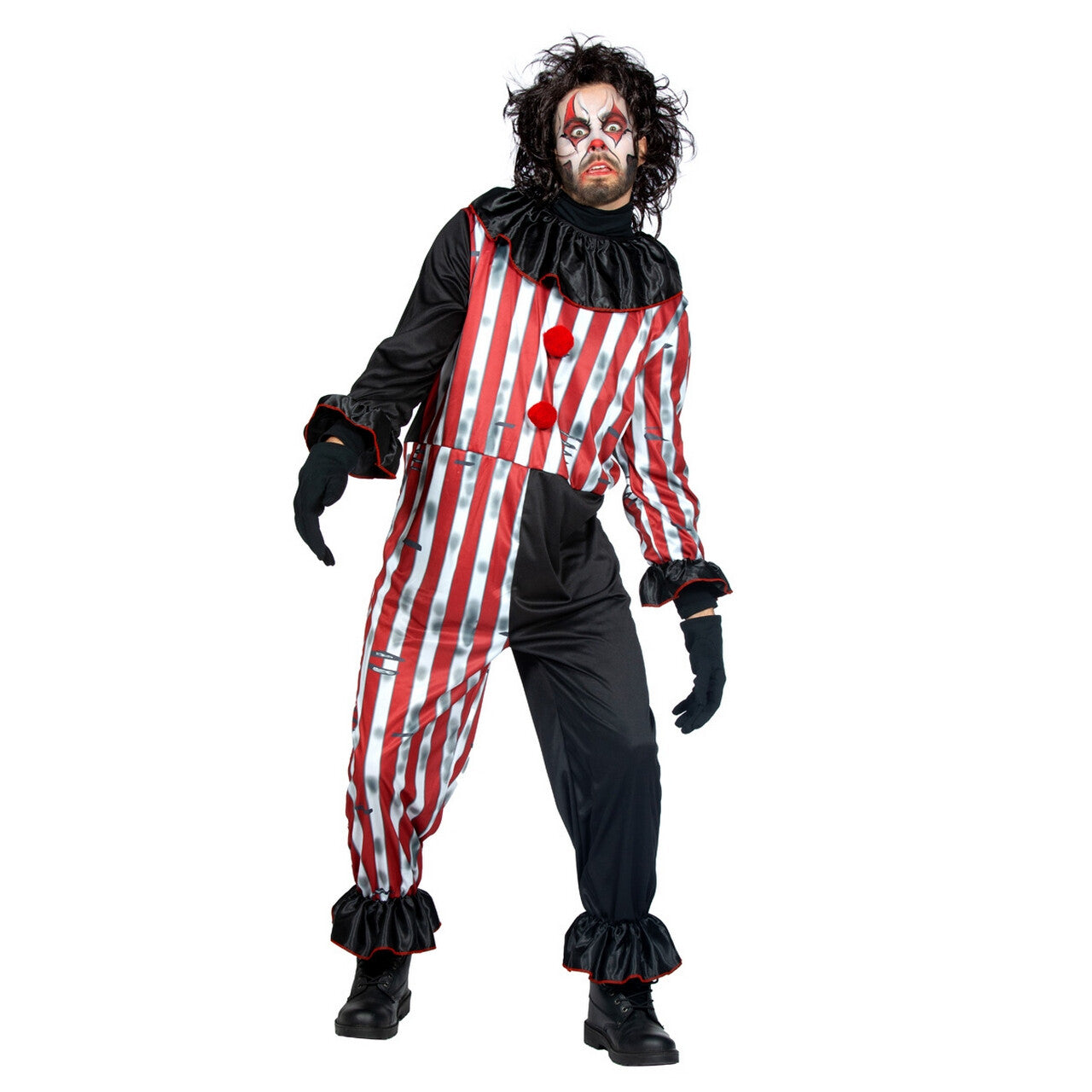 Op deze afbeelding zie je een Kostuums, van het merk Wilbers. Perry Scary Clown Man Kostuum