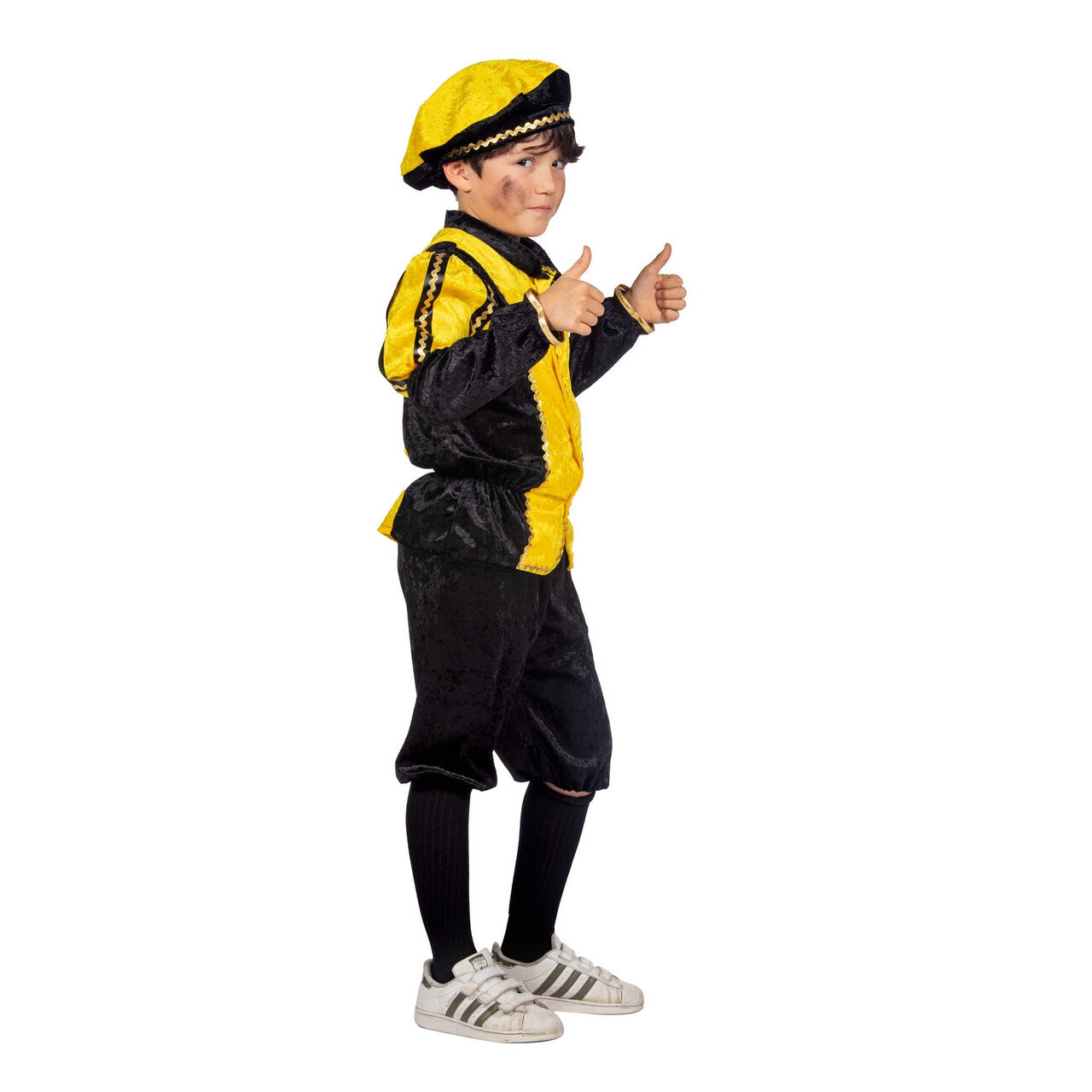 Op deze afbeelding zie je een Kostuums, van het merk Wilbers. Vrolijk Pietje Geel Pietenpak Kind Kind Kostuum