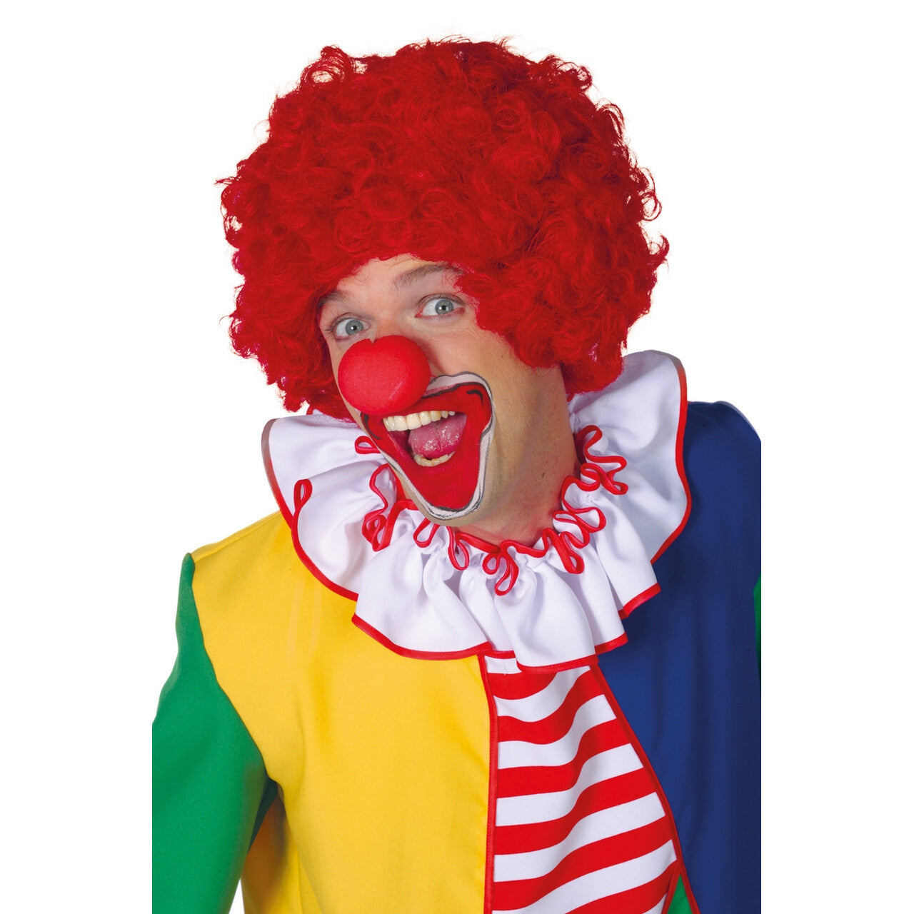 Op deze afbeelding zie je een Accessoires, van het merk Wilbers. Super Hair Krullenpruik Clown Rood