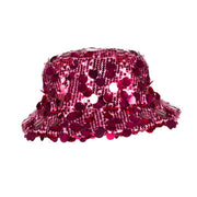 Op deze afbeelding zie je een Accessoires, van het merk Wilbers. Bucket Hoed Roze Met Pailletten
