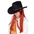 Authentischer Schwarzer Western Cowboyhut Mit Schnalle