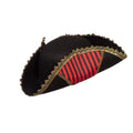 Piratenhut Deluxe Schwarz / Rot