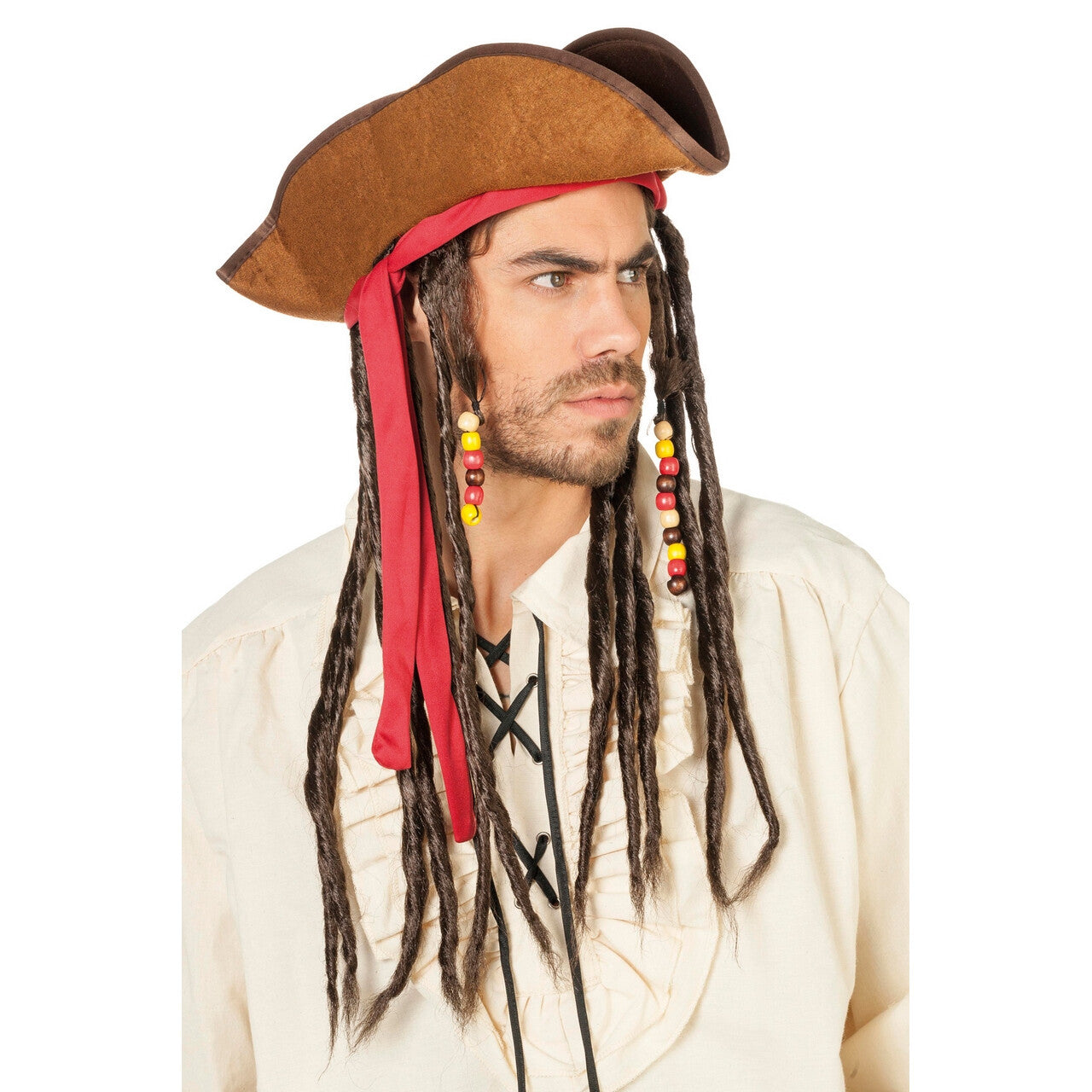 Op deze afbeelding zie je een Accessoires, van het merk Wilbers. Piratenhoed Jack Met Dreads