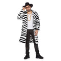 Zebra-Look Kunstfell Mantel Herren