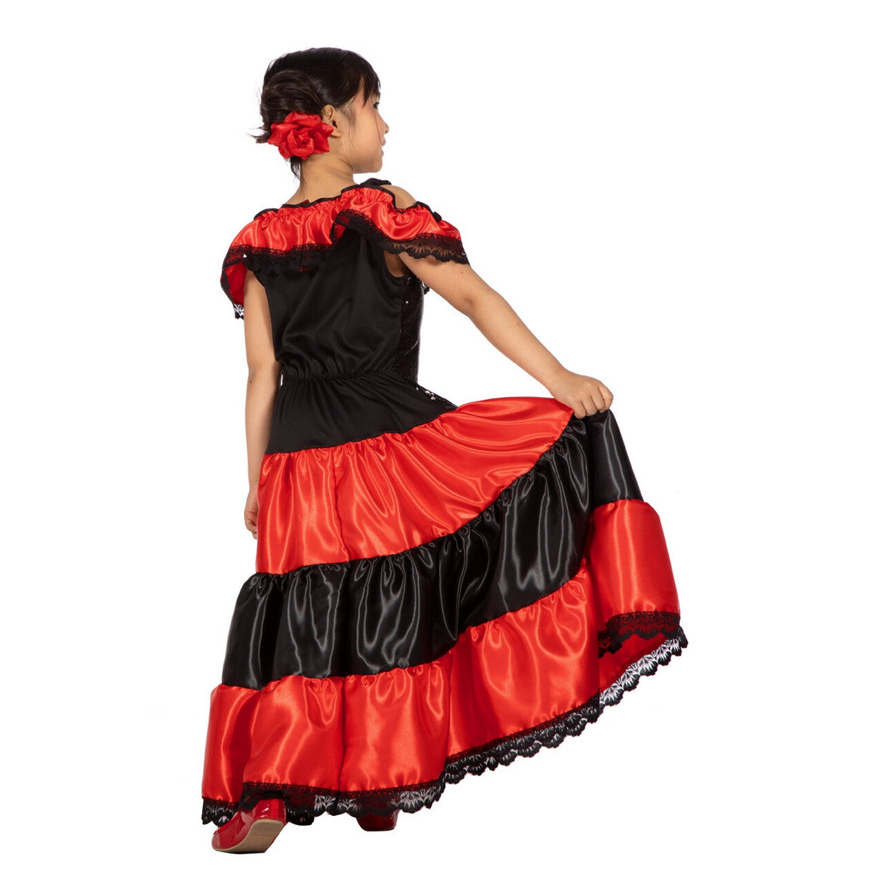 Op deze afbeelding zie je een Kostuums, van het merk Wilbers. Bonita Danseres Ole Meisje Kostuum