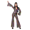 Glitzernder 80er Jahre Regenbogen Catsuit Damenkostüm