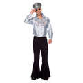 Glanz Helles Disco -Empfindungsbluse Herren